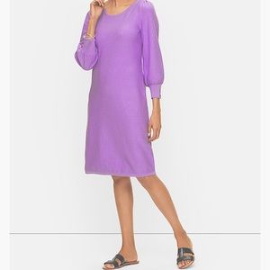 TALBOTS Long Sleeve Sweater Dress w/ Gold buttons